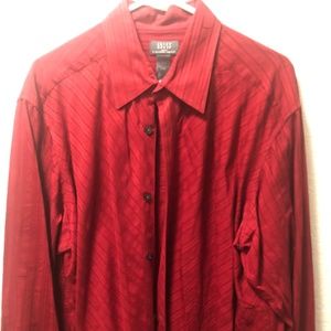 crazy Horse by Claiborne Red LS Dress/Club Shirt - XL